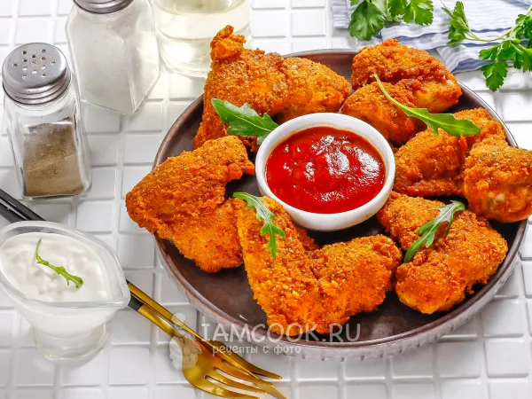 Фото блюда: Куриные крылышки в панировке во фритюре