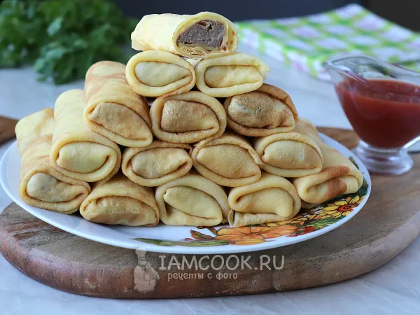 Фото блюда: Блины с куриной печенью