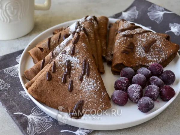 Фото блюда: Шоколадные овсяные блины