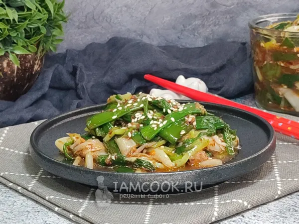 Фото блюда: Зеленый лук по-корейски