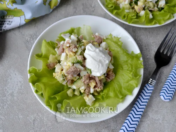 Фото блюда: Белковый салат с тунцом