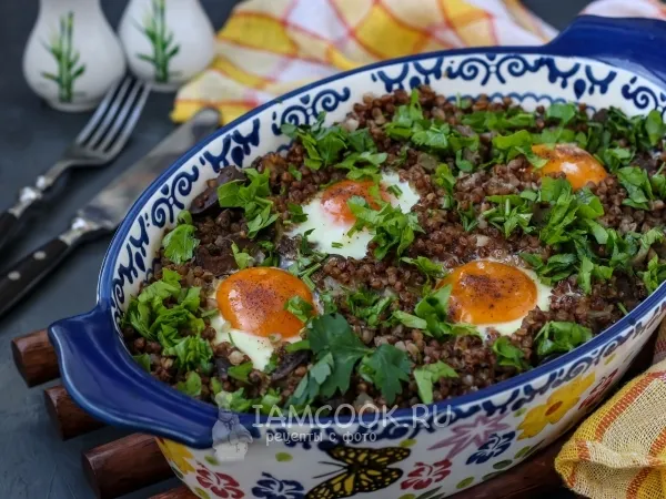 Фото блюда: Гречка с куриной печенью и яйцами