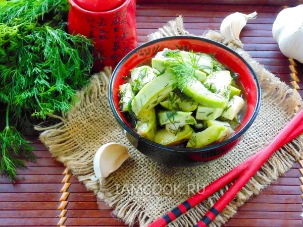 Фото блюда: Кабачки по-корейски с укропом