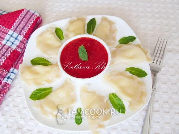 Фото блюда: Вареники с творогом на кефире