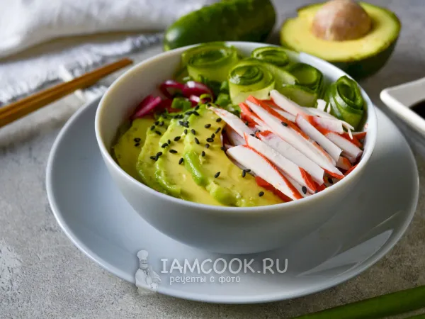 Фото блюда: Поке с крабовыми палочками