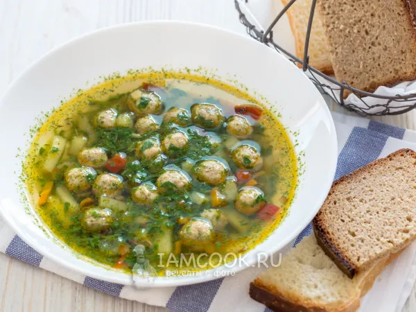 Фото блюда: Зеленый суп с фрикадельками