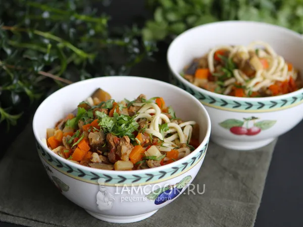 Фото блюда: Лагман с баклажанами