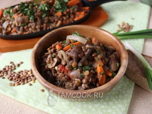 Фото блюда: Чечевица с опятами