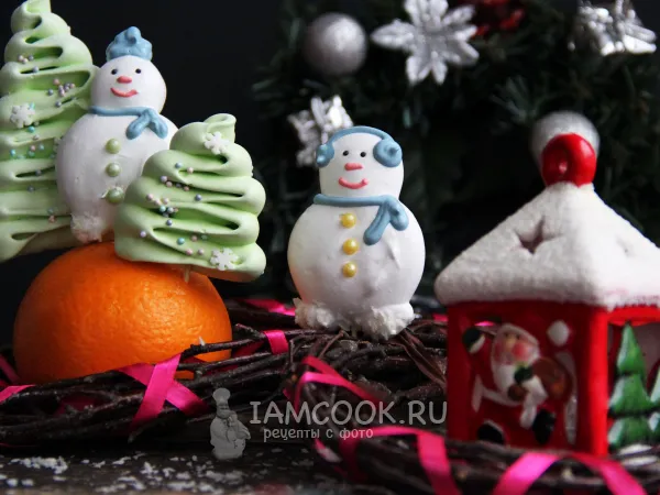 Фото блюда: Снеговик из безе (меренги)