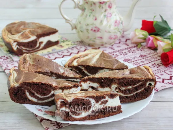 Фото блюда: Мраморный пирог с творогом