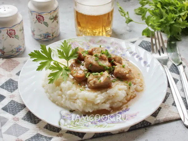 Фото блюда: Тушеная свинина в пиве