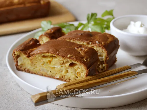 Фото блюда: ПП пирог с капустой на кефире