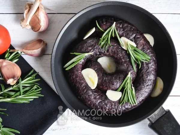 Фото блюда: Кровяная колбаса с гречкой в домашних условиях