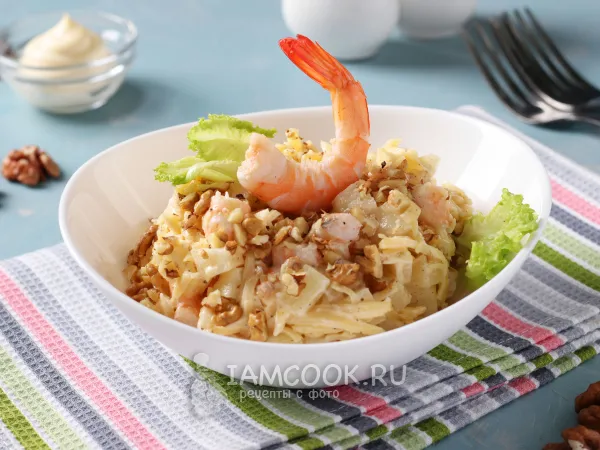 Фото блюда: Салат «Нежность» с креветками