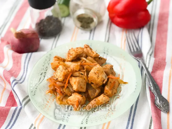 Фото блюда: Тушеная курица с капустой по-корейски