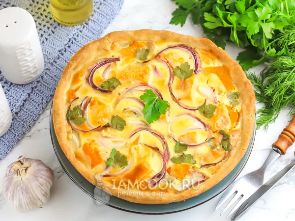 Фото блюда: Киш с тыквой и курицей