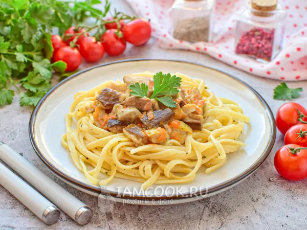 Фото блюда: Паста с белыми грибами