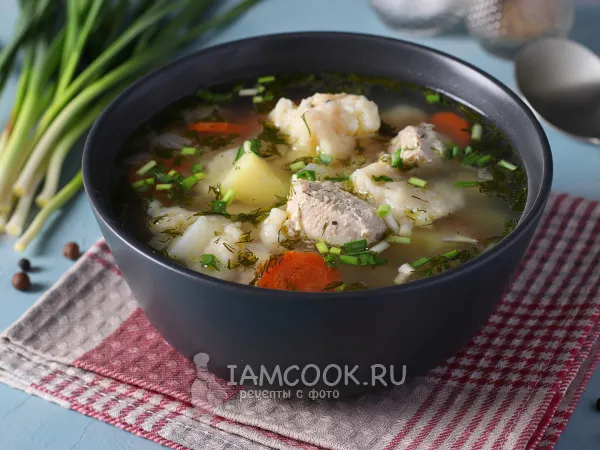 Фото блюда: Суп из индейки с клёцками