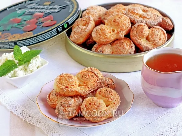 Фото блюда: Творожное печенье «Сердечные спиральки»