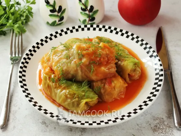 Фото блюда: Постные голубцы с перловкой