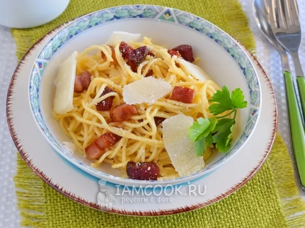 Фото блюда: Паста карбонара без сливок
