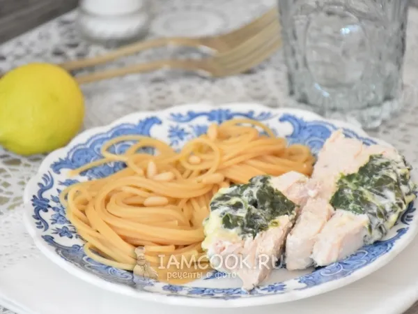 Фото блюда: Куриная грудка со шпинатом и сливочным сыром