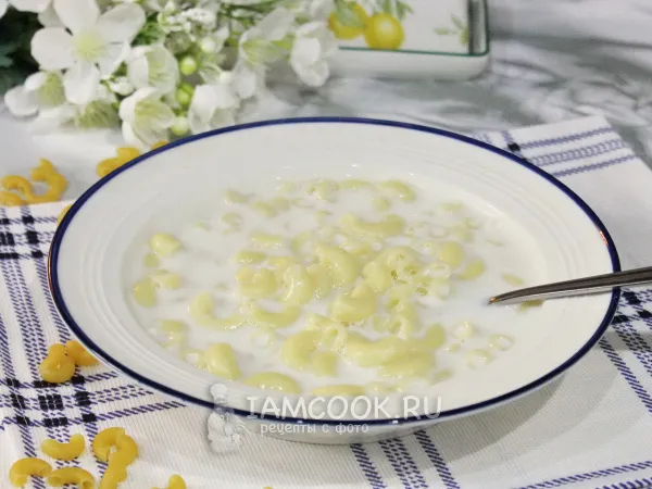 Фото блюда: Молочный суп с рожками