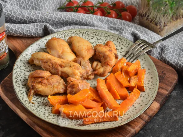 Фото блюда: Курица с бататом в духовке