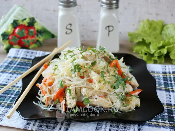 Фото блюда: Фунчоза с редькой и мясом