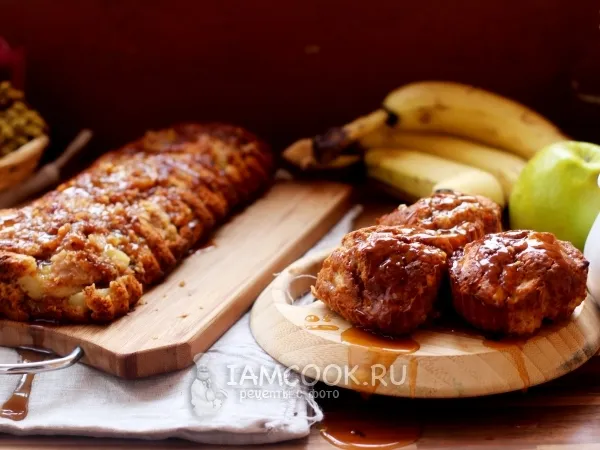 Фото блюда: Банановый кекс с яблоком