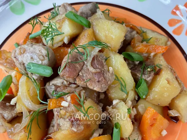 Фото блюда: Поджарка из свиной вырезки с картофелем