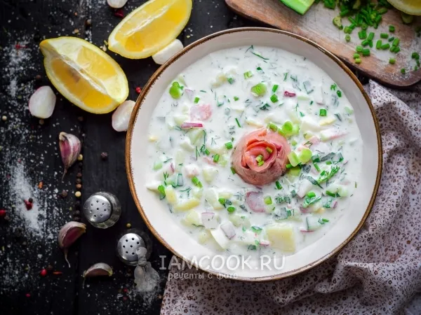 Фото блюда: Окрошка с рыбой