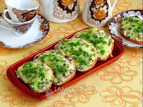 Фото блюда: Тартинки с грибами и творогом