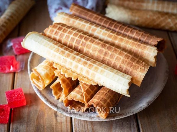 Фото блюда: Вафельные трубочки на растительном масле