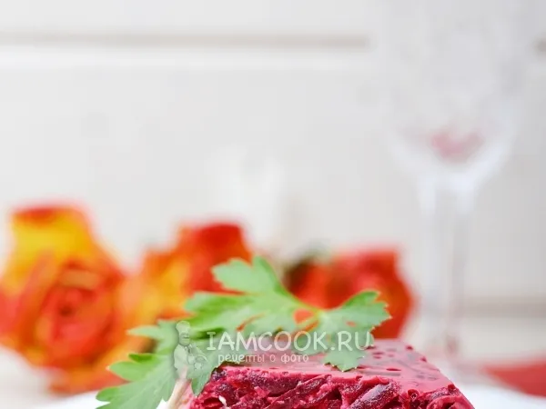 Фото блюда: Селедка под шубой в желе