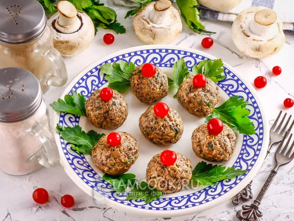 Фото блюда: Пхали с грибами (шампиньонами)