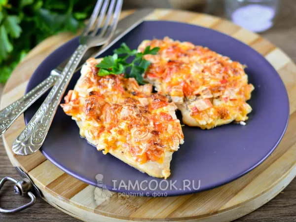 Фото блюда: Куриное филе с крабовыми палочками (в духовке)