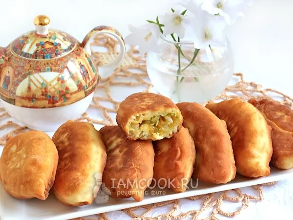 Фото блюда: Пирожки с капустой на кефире (на сковороде)