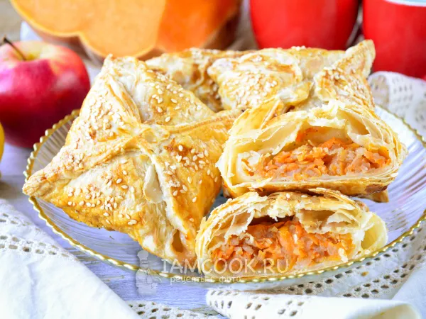 Фото блюда: Слойки с тыквой и яблоками