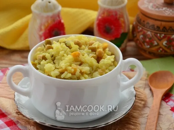 Фото блюда: Ризотто с кукурузой и горошком