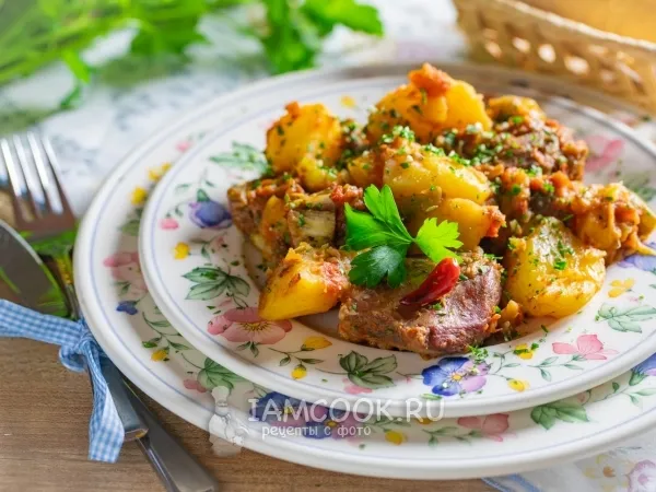 Фото блюда: Баранина с овощами в духовке