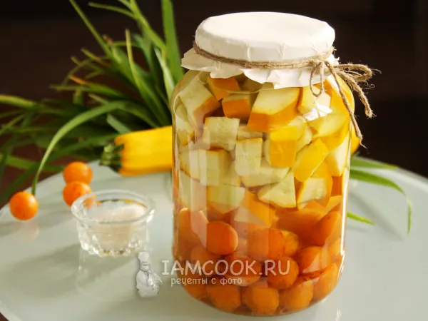 Фото блюда: Кабачки с алычой как ананасы на зиму