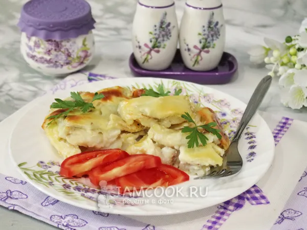 Фото блюда: Филе минтая в кляре в духовке