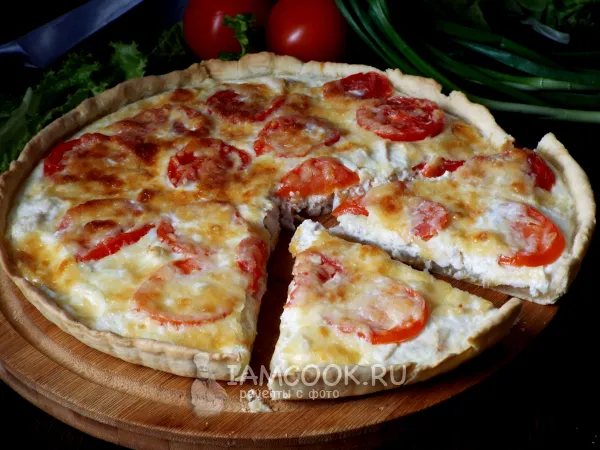 Фото блюда: Киш с курицей и помидорами