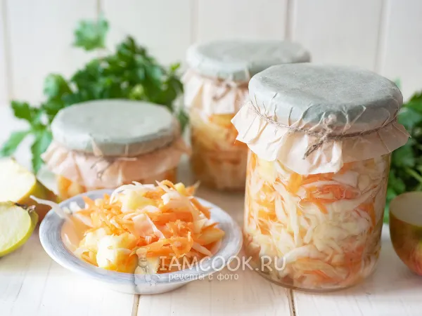 Фото блюда: Маринованная капуста с яблоками на зиму