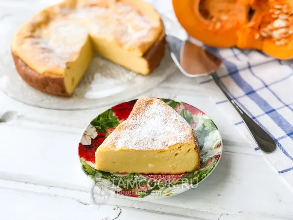 Фото блюда: Манник с творогом и тыквой (на кефире)