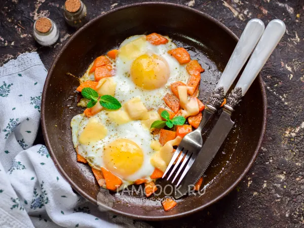 Фото блюда: Яичница с тыквой