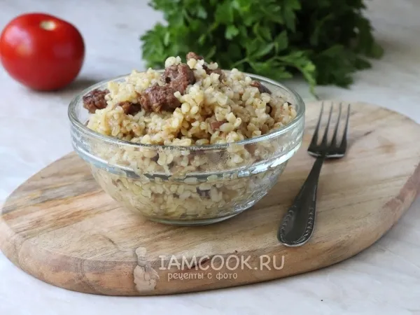 Фото блюда: Булгур с тушенкой