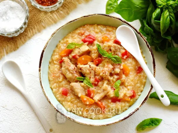 Фото блюда: Ячневая каша с мясом