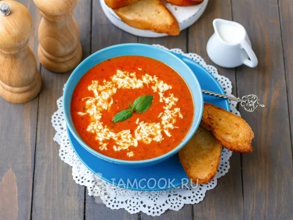 Фото блюда: Томатный суп-пюре с базиликом